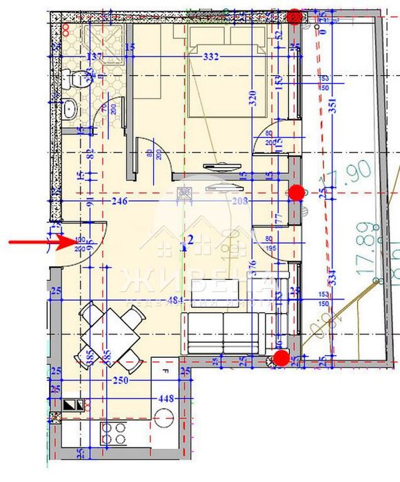 2-стаен апартамент, с. Кранево, паркомясто