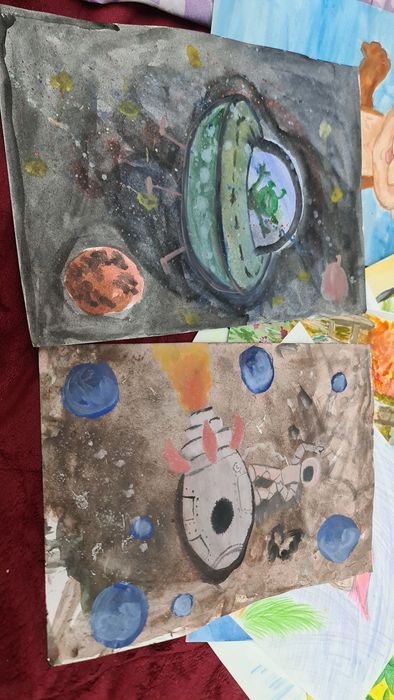 Рисунки А4 акварель и карандаши