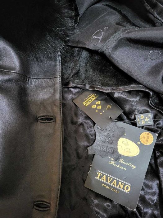 Натуральное кожаное пальто Италия TAVANO новое разм. 44