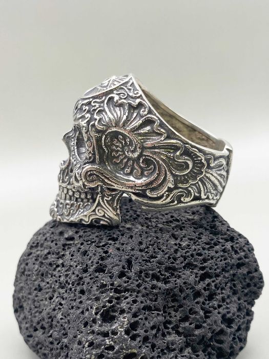 Сребърен пръстен Череп