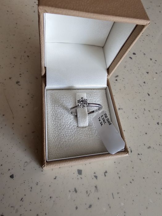 Inel aur alb cu diamant natural