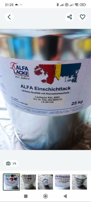 Vind vopsea pentru metal ALFA Einschichtlack  Super  25kg