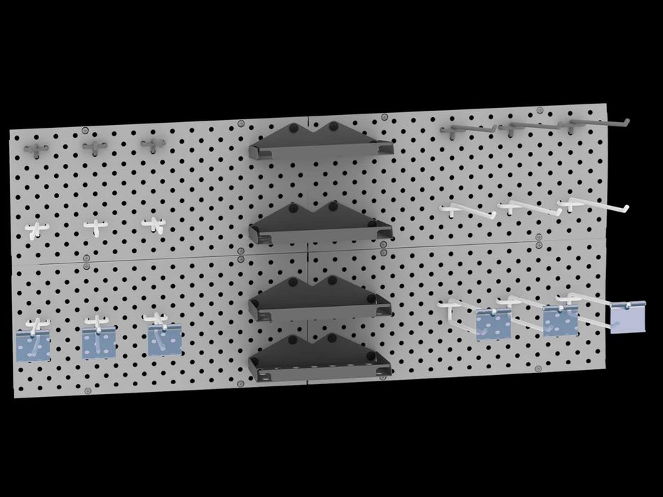 Teshilgan panel, перфопанель, do'konda ilgaklar uchun panel