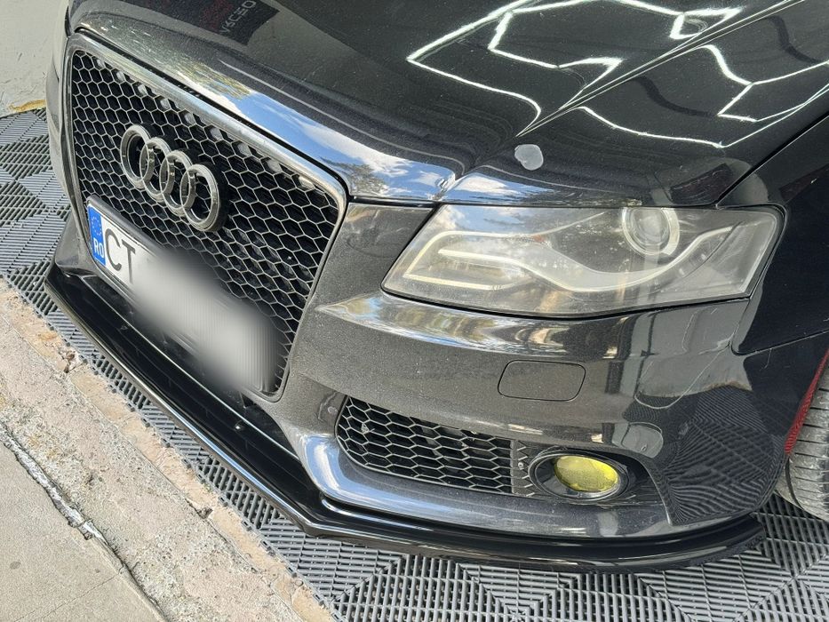 Prelungire lip bara fata Audi A4 B8 2008-2012 nonfacelift negru lucios