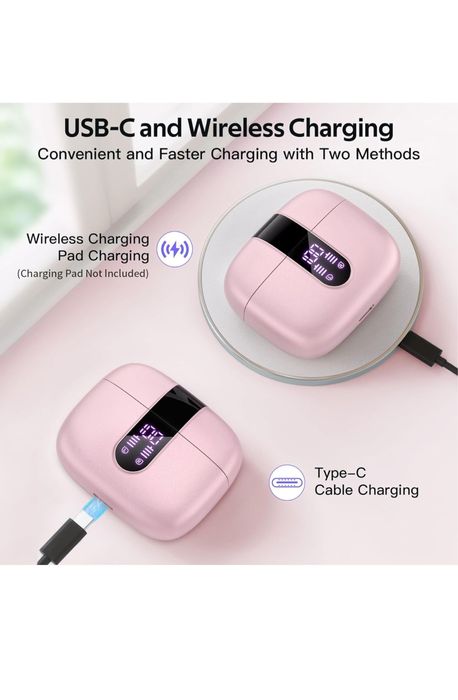 Casti Wireless X08 True Wireless EarBuds, Rose Gold