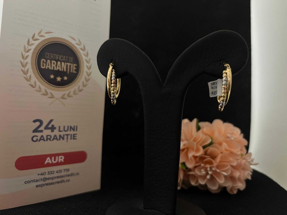 Cercei Aur 14k 2.74g (AG16 Moldova b33000.3)-Garantie 2 ani!