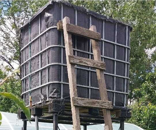 IBC rezervor butoi apa 1 tona gata vopsit negru pentru irigat gorneni giurgiu
