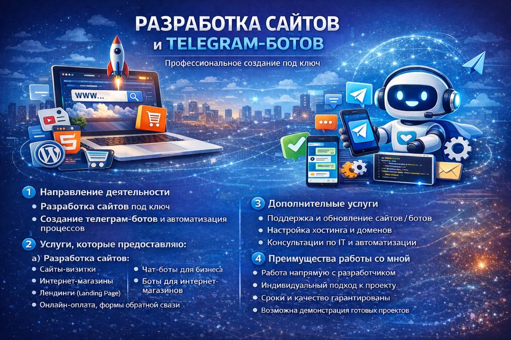 Разработка сайтов и телеграм-ботов