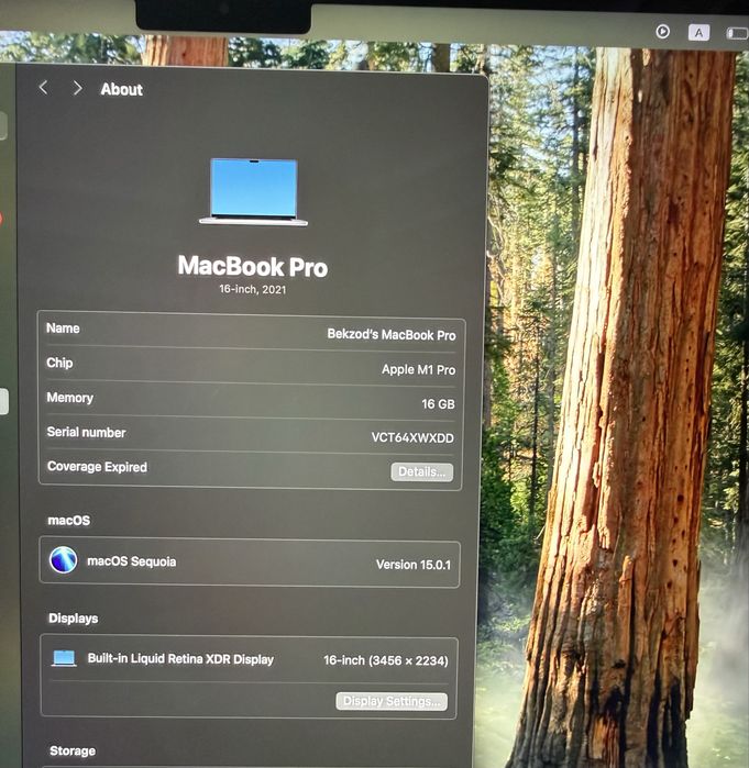 Mac Book Pro M1 16” 16/512gb