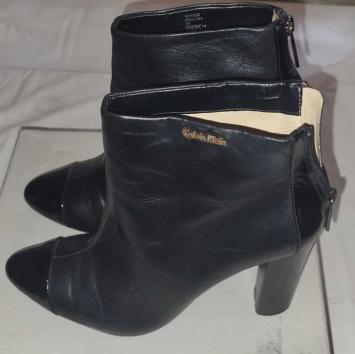 CALVIN KLEIN , ZARA кубинки / боти от естествена кожа 37,5- 38