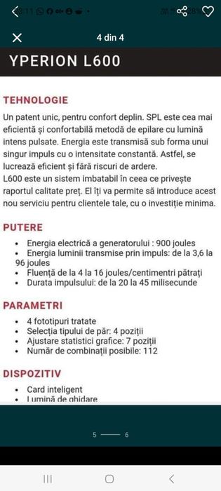 Aparat epilare definitiva SPL Yperion L600 !