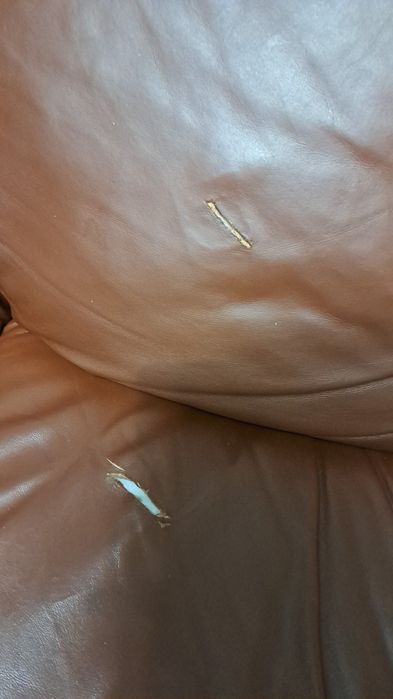 Кожаный раскладной диван