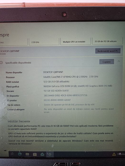 Vând laptop gaming adus