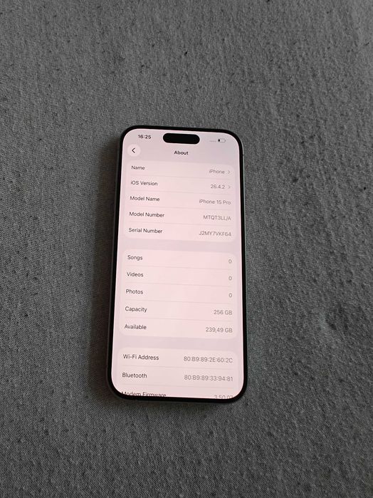 iPhone 15 Pro Alb 256GB impecabil eSim
