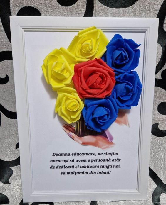 Tablou cu mesaj și trandafiri din săpun parfumat!