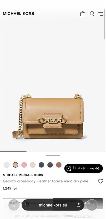 Michael Kors Geantă crossbody Heather mică din piele