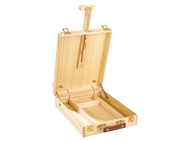 НОВИ! Настолен статив - куфар за рисуване регулируем масив