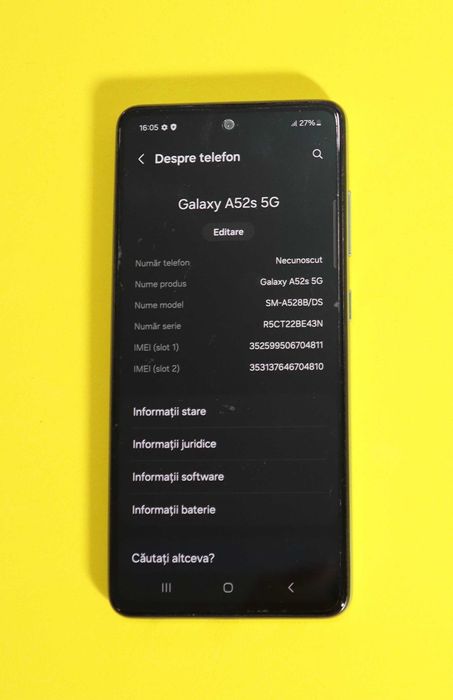 Samsung Galaxy A52s dual sim 5G 128 GB + cutie + 4 huse + folie