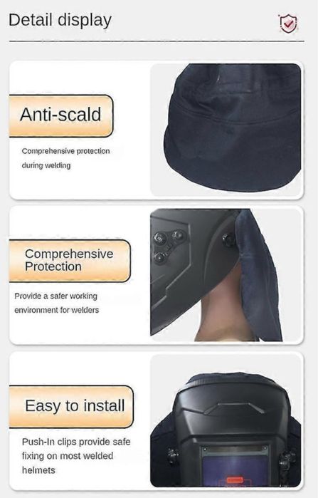 Husă textilă premium pentru cască de sudură – protecție cap și gât
