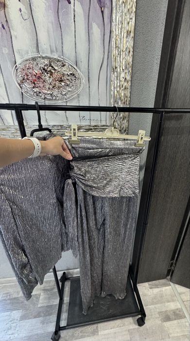 Комплект блуза и панталон с прехлупване ZARA