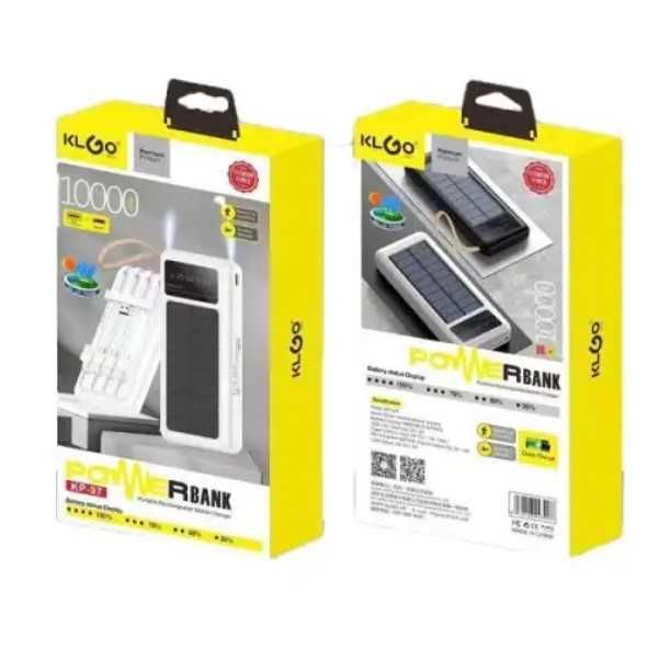 10 000 mAh Соларна батерия с LED диспей - Power Bank KLGO KP-97