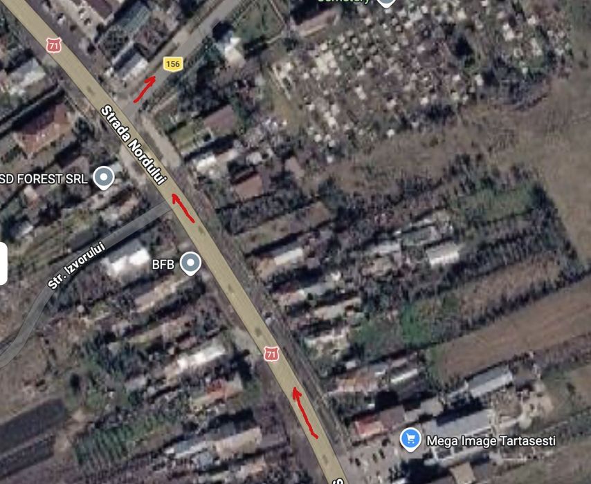 4500 mp Tartasesti Baldana intre case, cu gaze si curent