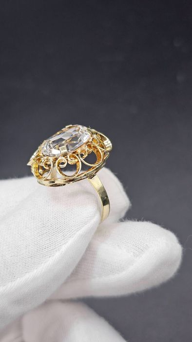 Винтидж пръстен 14K злато с планински кристал – 6.00 г