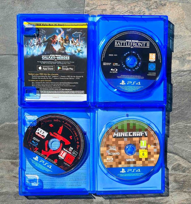 PlayStation 4 Slim + 3 игри (Battlefront 2, Minecraft, DOOM Eternal)