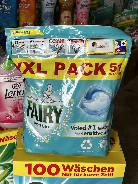 Ariel/Lenor 100 пранета сух в кутия и течен/внос Германия