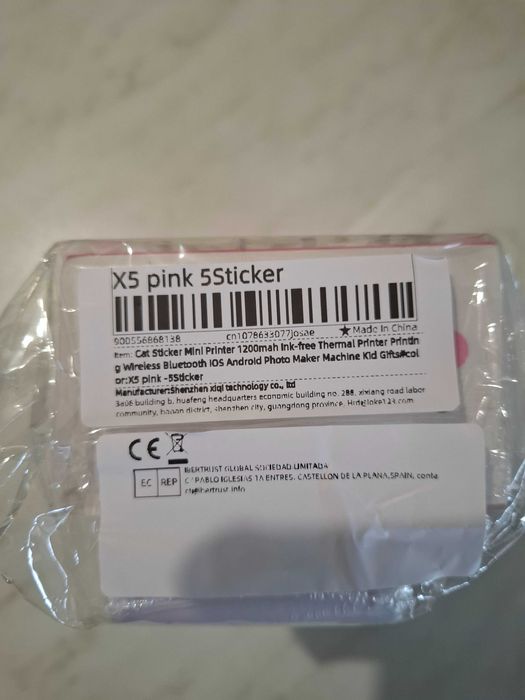 Mini Imprimanta Termica Portabila Bluetooth SIGILATA + 5 Role Stickere