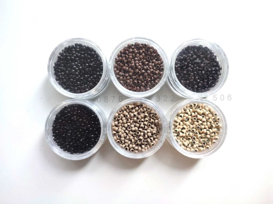 Микро и нано капси за поставяне на коса/екстеншъни + кука и клещи