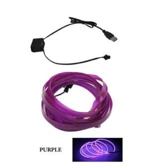 Интериорно LED Амбиентно Осветление на Автомобили 3м. Лилаво