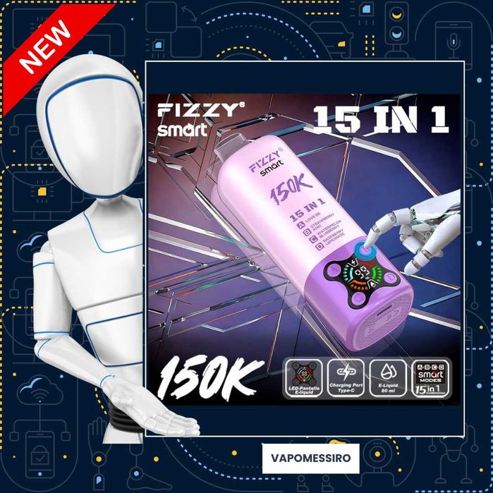 2 buc Fizzy Vape 300.000 puffs Arome 15 in 1