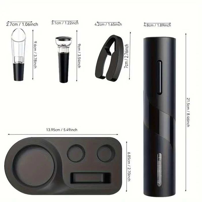 Електрическа отварачка за бутилки вино автоматичен тирбушон 4 в 1 USB