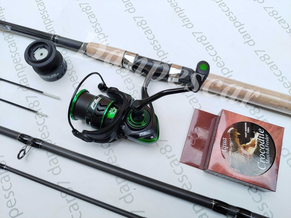 SET FEEDER PRO FL Lanseta FALCONS 3,90m 180gr Mulineta SP4000 SI FIR