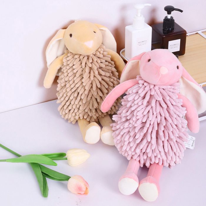 2в1 Голямо плюшено Зайче– Играчка и Кърпа за Ръце