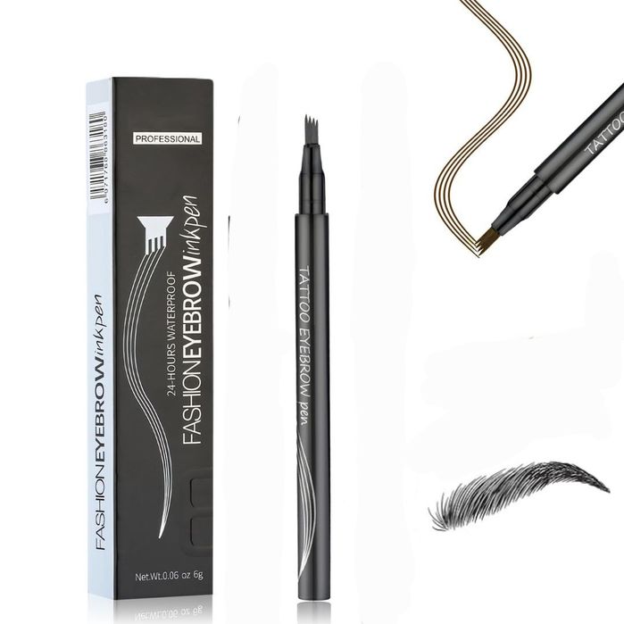 Creion pentru Sprancene, CRM, cu Efect Microblading  03# Black,Negru