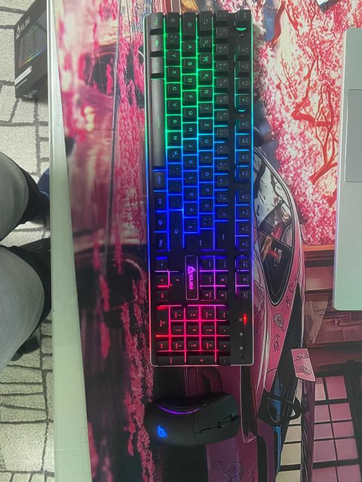 Tastatură mecanică KLIM RGB + mouse gaming RGB – stare foarte bună