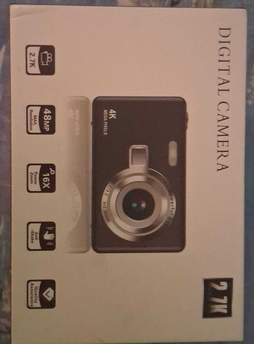 Aparat Foto Digital Compact 48MP, Video 2.7K / 4K, Zoom 16X - Stil Y2K / Vlogging