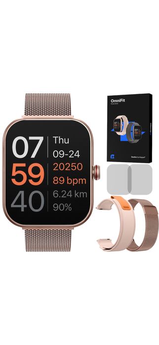 Ceas smartwatch Roz, Qualtec by Koppel, fitness, rezistent la apa