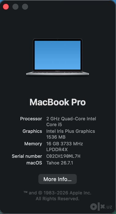 Macbook pro 2020 13 inch