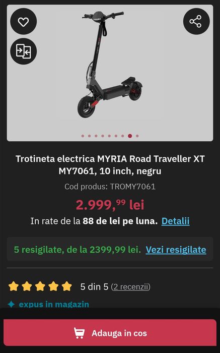 Trotinetă electrica Myria My7061 negru