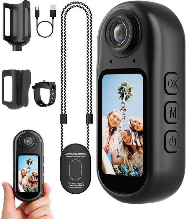 Camera Video Actiune Corporala, 5k (stabilizare EIS 6 axe, ecran LCD), 4K, 2,7k) conectare wi-fi accesorii prindere bicicleta