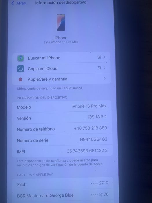 Iphon 16 pro max 256