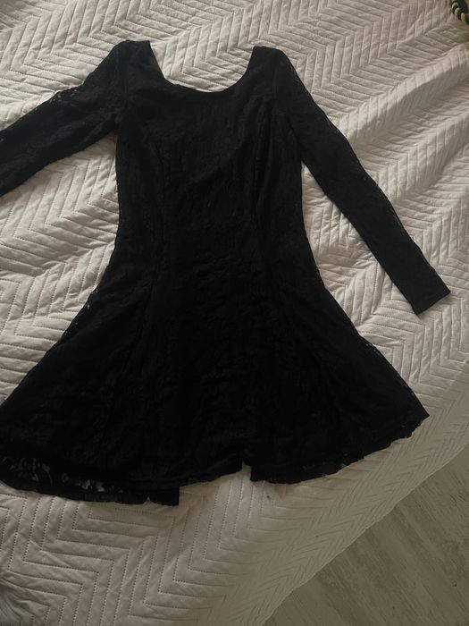 Рокля дантела черна парти