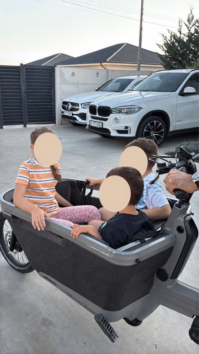 Lovens Explorer S50 cargo electrică Bosch – copii, plafon ploaie, stare foarte bună