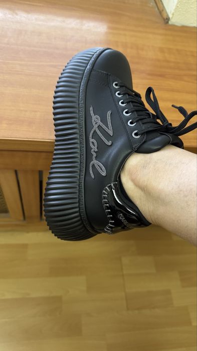 Маратонки Karl Lagerfeld,черни,естествена кожа