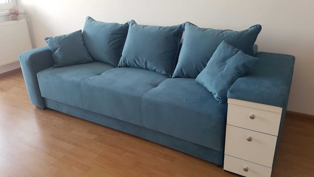Canapea extensibila cu lada depozitare Deluxe 250x105 cm 3 locuri