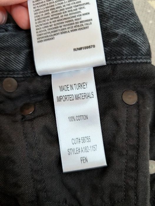 Agolde Fen Dark Grey/Faded Black Cotton Jeans. Size 25