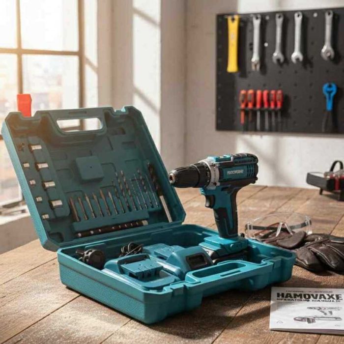 Комплект бормашина с двойна батерия и безчетков мотор